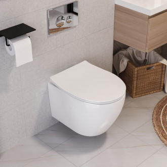 Rea Sada WC mísa REA CARLO Flat Mini Rimless + závěsný Bidet REA CARLO Mini KPL-C2760