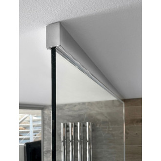 ARCHITEX sada na uchytenie skla, podlaha-stena-strop, 1610x2600mm, leštený hliník