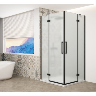 TRINITY BLACK obdĺžnikový sprchovací kút 1100x1000mm, rohový vstup, matné sklo GT2210-11M-B
