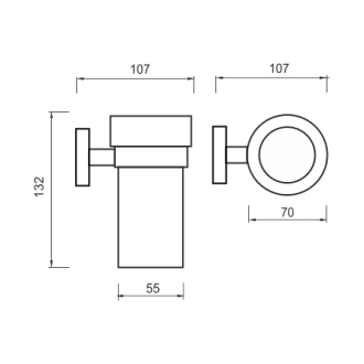 Nimco Unix UNM 13058KN-10 Držiak pohárika brúsená nerez