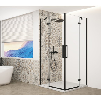 TRINITY BLACK obdĺžnikový sprchovací kút 1200x1100mm, rohový vstup, číre sklo GT2211-12C-B