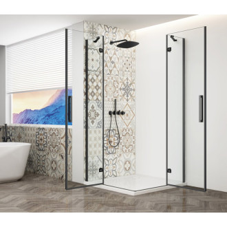 TRINITY BLACK obdĺžnikový sprchovací kút 1200x1100mm, rohový vstup, číre sklo GT2211-12C-B