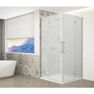 TRINITY CHROME štvorcový sprchovací kút 800x800mm, rohový vstup, matné sklo GT2280-80M-CH