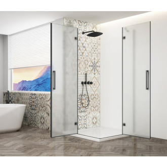 TRINITY BLACK obdĺžnikový sprchovací kút 1200x900mm, rohový vstup, matné sklo GT2290-12M-B