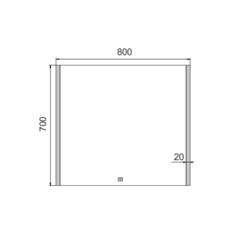 Nimco Séria 11000 ZP 11003V LED zrkadlo 800x700 s dotykovým senzorom rám hliníkový