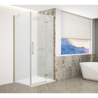 TRINITY GOLD MATT štvorcový sprchovací kút 900x900mm, matné sklo, pravé GT5690-90MR-G