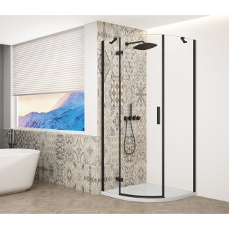 TRINITY BLACK štvrťkruhový sprchovací kút 900x900mm, číre sklo, ľavé GT6590CL-B