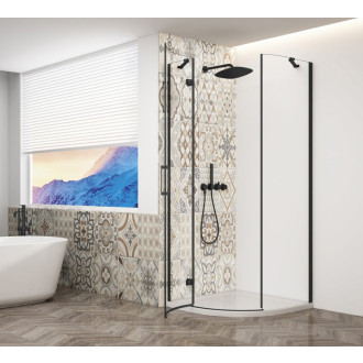 TRINITY BLACK štvrťkruhový sprchovací kút 900x900mm, číre sklo, ľavé GT6590CL-B