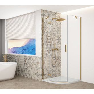 TRINITY GOLD MATT štvrťkruhový sprchovací kút 900x900mm, číre sklo, ľavé GT6590CL-G
