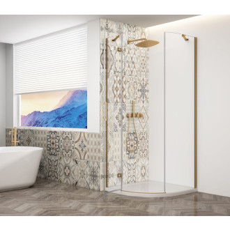 TRINITY GOLD MATT štvrťkruhový sprchovací kút 900x900mm, číre sklo, ľavé GT6590CL-G