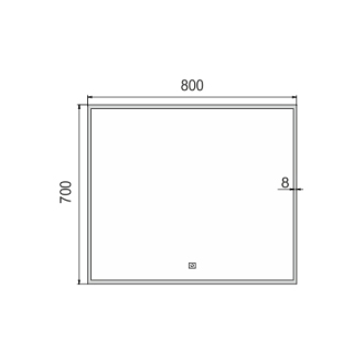 Nimco Séria 13000 ZP 13003V LED zrkadlo 800x700 s dotykovým senzorom rám hliníkový