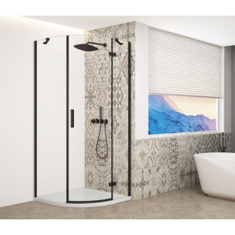 TRINITY BLACK štvrťkruhový sprchovací kút 900x900mm, číre sklo, pravé GT6590CR-B