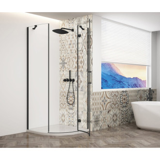 TRINITY BLACK štvrťkruhový sprchovací kút 900x900mm, číre sklo, pravé GT6590CR-B