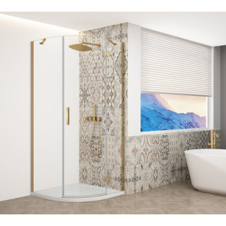TRINITY GOLD MATT štvrťkruhový sprchovací kút 900x900mm, číre sklo, pravé GT6590CR-G