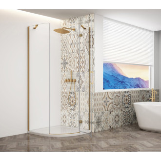 TRINITY GOLD MATT štvrťkruhový sprchovací kút 900x900mm, číre sklo, pravé GT6590CR-G