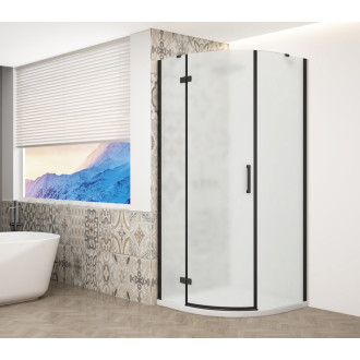 TRINITY BLACK štvrťkruhový sprchovací kút 900x900mm, matné sklo, ľavé GT6590ML-B