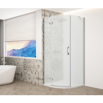 TRINITY CHROME štvrťkruhový sprchovací kút 900x900mm, matné sklo, ľavé GT6590ML-CH