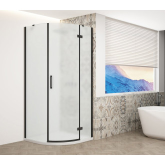 TRINITY BLACK štvrťkruhový sprchovací kút 900x900mm, matné sklo, pravé GT6590MR-B