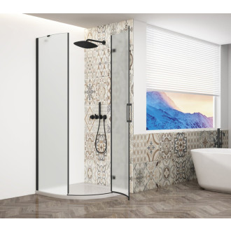 TRINITY BLACK štvrťkruhový sprchovací kút 900x900mm, matné sklo, pravé GT6590MR-B