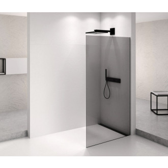 ARCHITEX BLACK MATT sprchová zástěna 1362mm, kouřové sklo AXB140SC