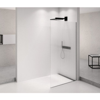 ARCHITEX BLACK MATT sprchová zástena 1062mm, sklo Flute AXB110FL