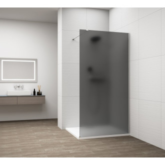 ESCA CHROME sprchová zástěna k instalaci ke stěně, kouřové matné sklo, 700 mm ES1470-01