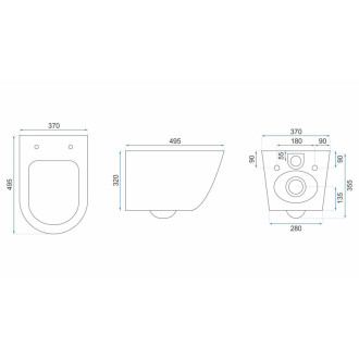 Rea Závěsná WC mísa REA Carlo Mini Rimless Ecru REA-C5500