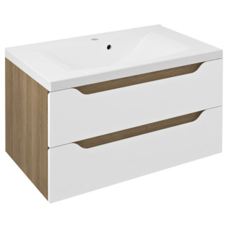 WAVE umývadlová skrinka 79,7x45x47,8cm, biela/dub cuneo WA080-3025