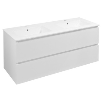 EZARA dvojumývadlová skrinka 120x55x46cm, biela lesk EZ121-3030