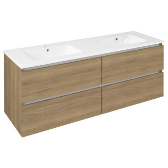 EZARA dvojumývadlová skrinka 140x55x46cm, dub cuneo EZ141-2525