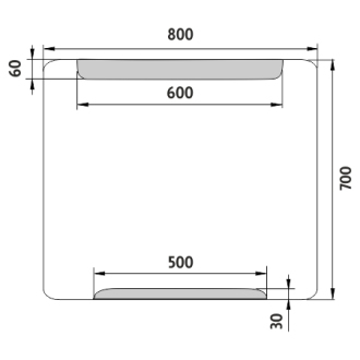 Nimco Séria 22000 ZP 22003 LED zrkadlo 800x700 rám hliníkový