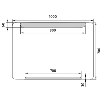 Nimco Séria 22000 ZP 22004 LED zrkadlo 1000x700 rám hliníkový