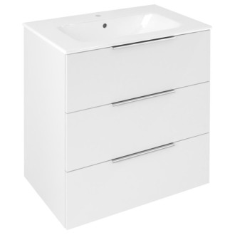 CIRASA umývadlová skrinka 69,8x75x46cm, 3x zásuvka, biela lesk CR731-3030