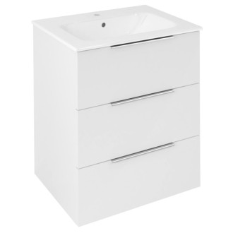 CIRASA umývadlová skrinka 59,2x75x46cm, 3x zásuvka, biela lesk CR631-3030