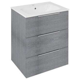 CIRASA umývadlová skrinka 59,2x75x46cm, 3x zásuvka, dub strieborný CR631-1111