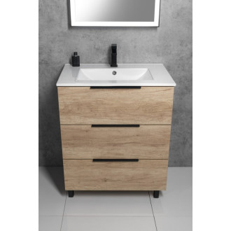 CIRASA umývadlová skrinka 59,2x75x46cm, 3x zásuvka, dub strieborný CR631-1111