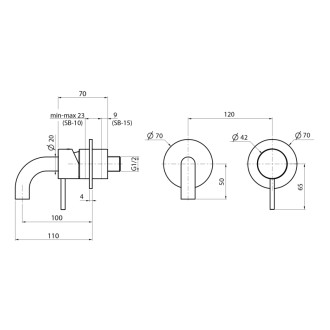 ULTRAMIX podomietková dvojprvková umývadlová batéria, hubica 10cm, chróm