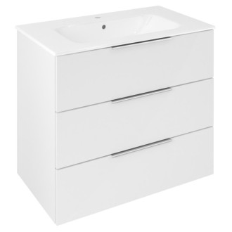 CIRASA umývadlová skrinka 79,8x75x46cm, 3x zásuvka, biela lesk CR831-3030