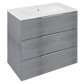 CIRASA umývadlová skrinka 79,8x75x46cm, 3x zásuvka, dub strieborný CR831-1111