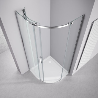 THRON ROUND štvrťkruhová sprchová zástena 900x900mm, číre sklo, ľavá