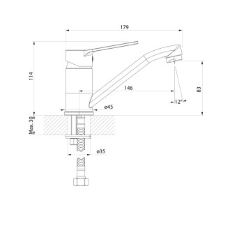 SINTRA ECO 6 l/min, umývadlová batéria s otočnou hubicou, chróm