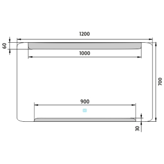 Nimco Séria 22000 ZP 22006V LED zrkadlo 1200x700 s dotykovým senzorom rám hliníkový