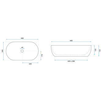 Umývadlo na dosku REA Amelia ASH MATT