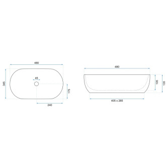 Umývadlo na dosku REA Amelia SAVANA MATT