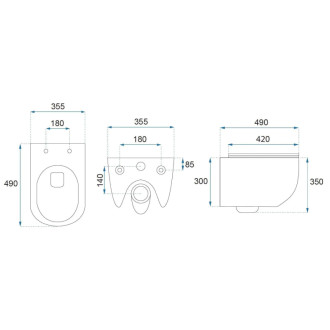 Závesná WC misa Rea Carlo Mini Tornado NF BLACK MATT