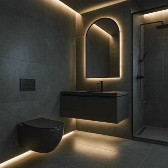 Závesná WC misa Rea Carlo Mini Tornado NF BLACK MATT