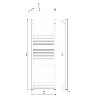 DINA vykurovacie teleso 500x1440mm, čierna mat