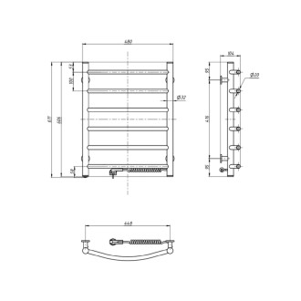SUPE elektrický sušiak uterákov, 480x600mm, 148W, biely