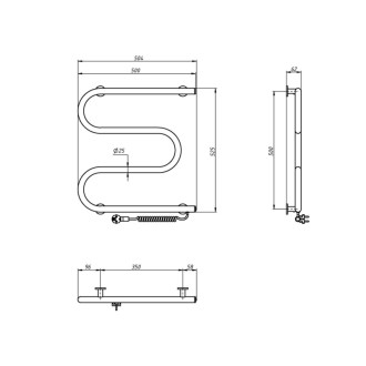VIPE elektrický sušiak uterákov, 500x500mm, 59W, biely