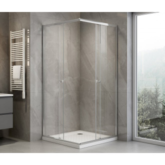 AGGA štvorcová sprchová zástena 700x700mm, číre sklo